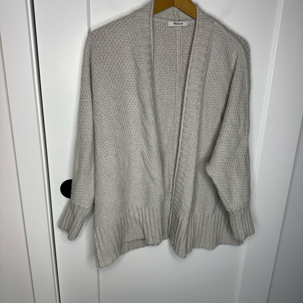 Madewell Whitley Gray Open Front Wool Blend Cardigan Sweater Size Medium
